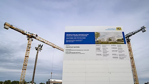 Aufnahme von der Baustelle an der Uni München.