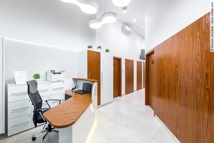 Rezeption in einer Praxis.