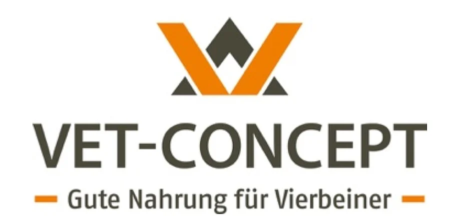 Orange-graues Logo der Firma vet-Concept