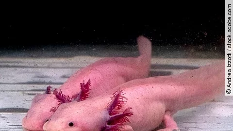 axolotl mexican salamander portrait underwater