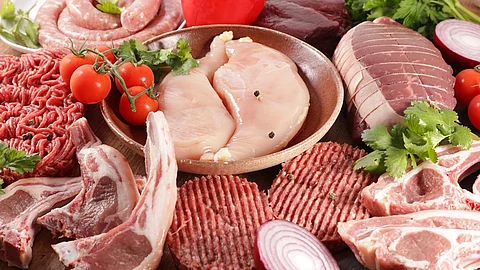 assorted of raw meats, beef- pork- veal- lamb