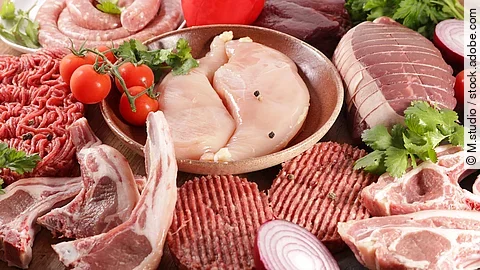 assorted of raw meats, beef- pork- veal- lamb