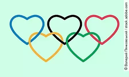 Vector, logo of the Olympic Games in the form of hearts