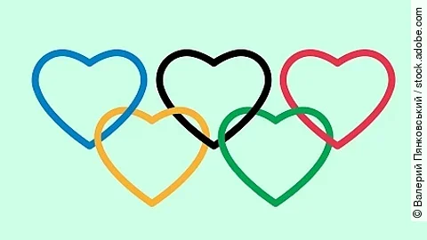 Vector, logo of the Olympic Games in the form of hearts