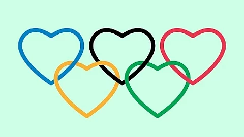 Vector, logo of the Olympic Games in the form of hearts