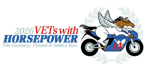 Titelbild VETS with HORSEPOWER 2026, Pferd auf Motorrad