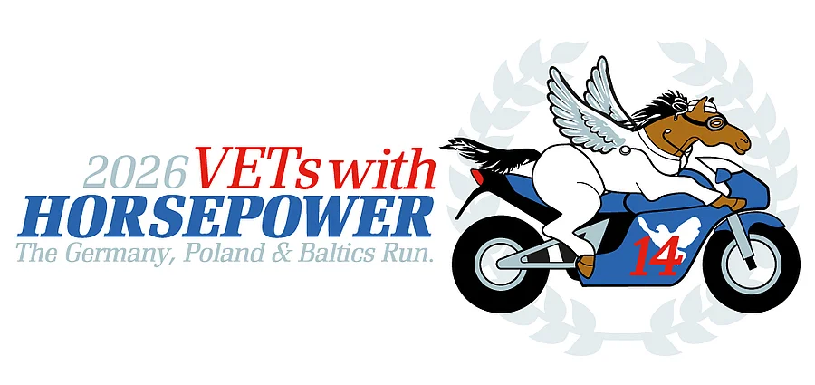 Titelbild VETS with HORSEPOWER 2026, Pferd auf Motorrad