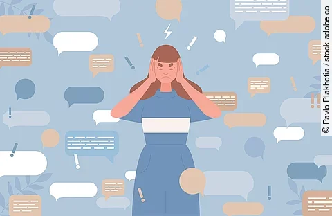 Gestresste junge Frau