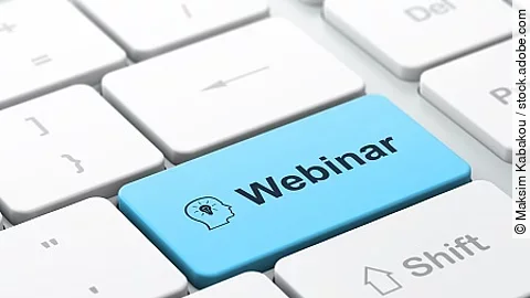 Education concept: Head Whis Lightbulb and Webinar on computer k