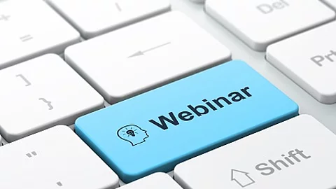 Education concept: Head Whis Lightbulb and Webinar on computer k