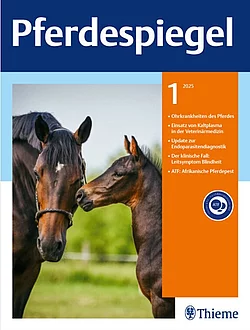 Cover der Zeitschrift Pferdespiegel 1/25 mit 2 Pferden