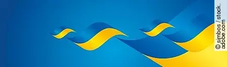 Ukraine Independence Day waving flags two fold red landscape bac