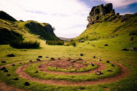 The magic spiral at the center of the Mystic Fairy Glen in the I